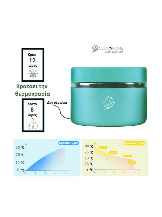 Cool'NMore Δοχείο Φαγητού Inox Θερμός Πράσινο 350ml