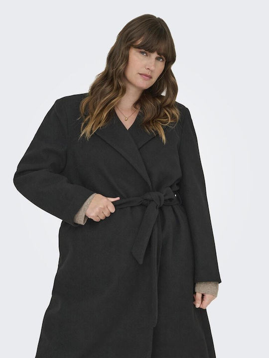 Women's Black Coat with Belt