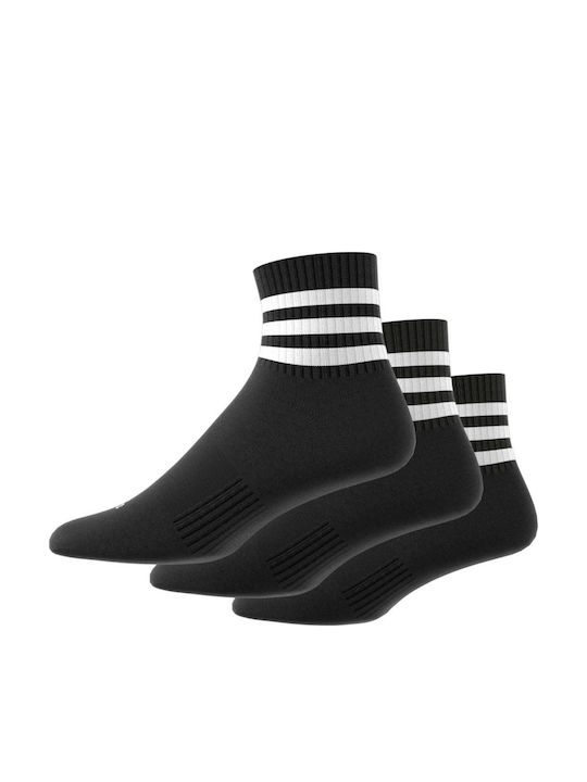 adidas 3-Stripes Cushioned Αθλητικές Κάλτσες Μαύρες 3 Ζεύγη