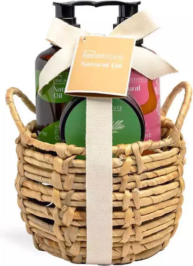 IDC Institute Natural Oil Basket Skin Care Set for Moisturizing & Body Cleaning 4pcs