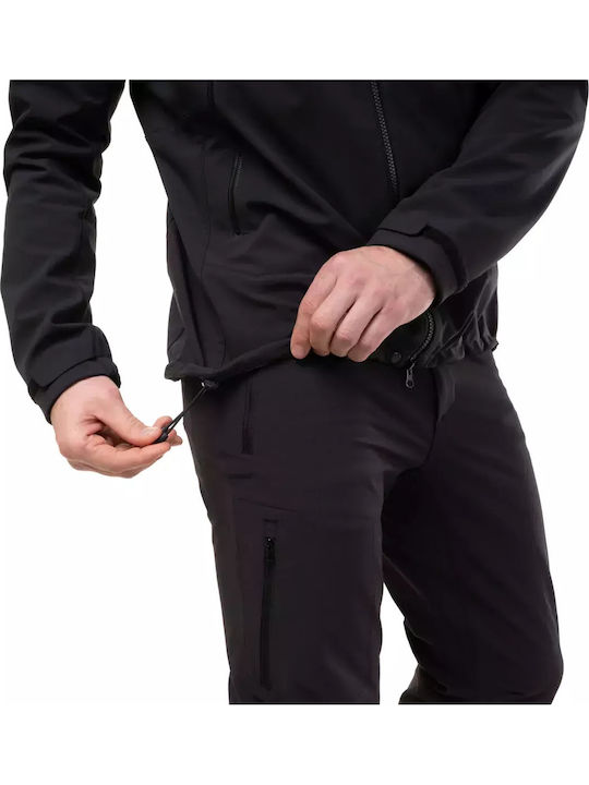 Χειμωνιάτικο Μπουφάν Softshell Αδιάβροχο και Αντιανεμικό Μαύρο