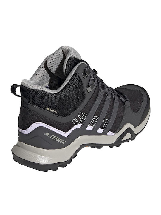 adidas Terrex Swift R2 Mid GTX Men's Hiking Waterproof Boots with Gore-Tex Membrane Core Black / Dgh Solid Grey / Purple Tint