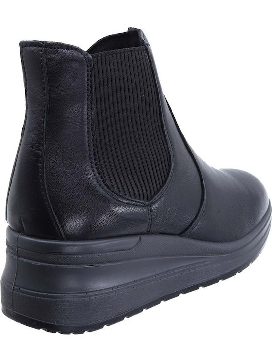 Ghete Dama De Piele Cu Platformă Negre