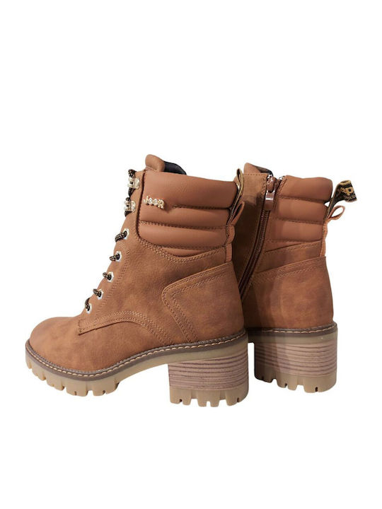 Lace Women's Ankle Boots Tabac Brown