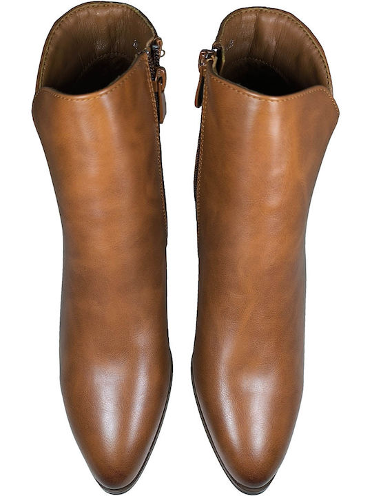 Women's Ankle Boots with Medium Heel Brown
