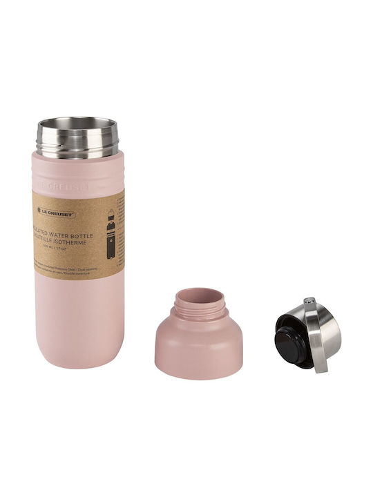 Le Creuset Water Bottle Stainless Steel 500ml Pink
