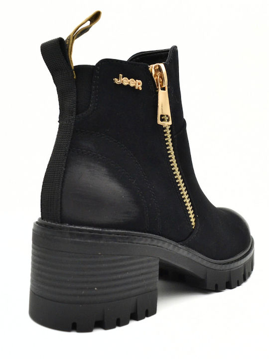 Women's Ankle Boots with Medium Heel Black