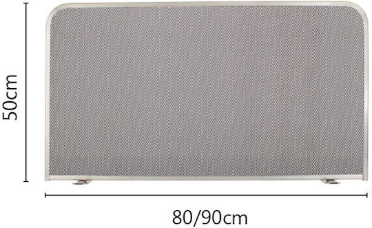 Zogometal Μεταλλικό Προστατευτικό Τζακιού 90x50cm Ασημί