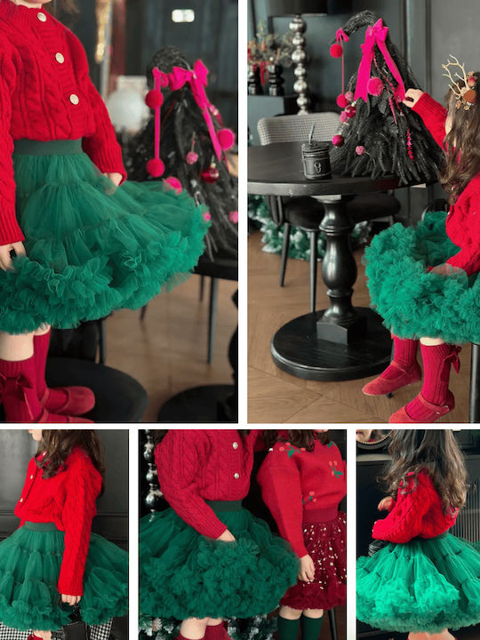 Kids Tulle Tutu Skirt Green