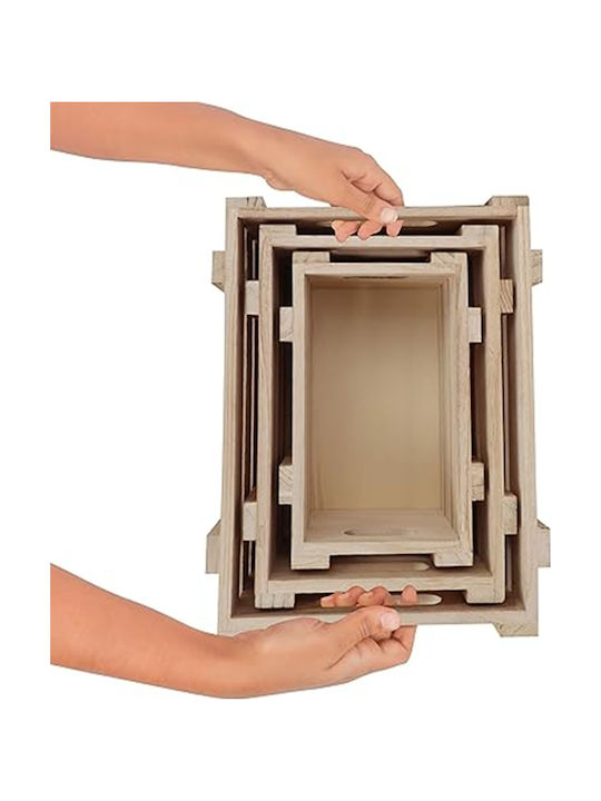 Belle Vous Aufbewahrungskorb Bamboo Braun 3Stück