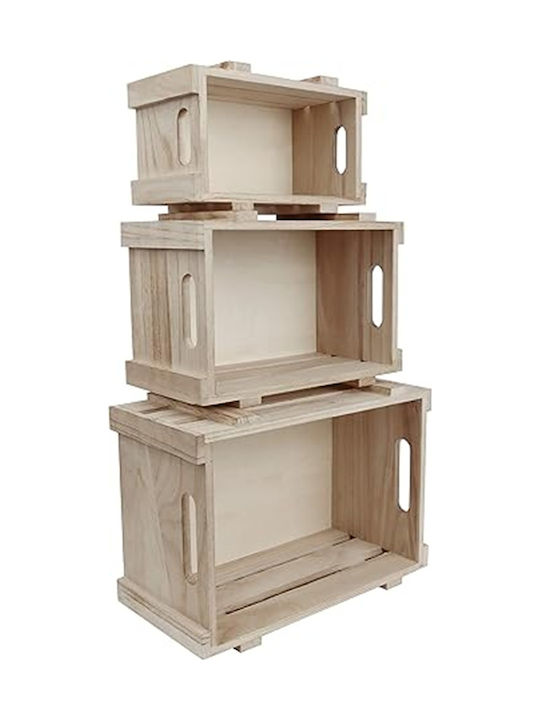 Belle Vous Aufbewahrungskorb Bamboo Braun 3Stück