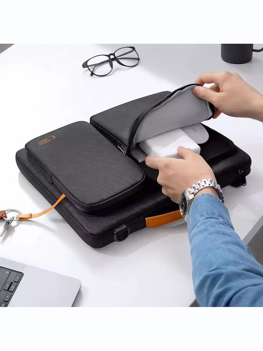 Tech-Protect Defender Τσάντα Ώμου / Χειρός για Laptop 14" Black / Orange