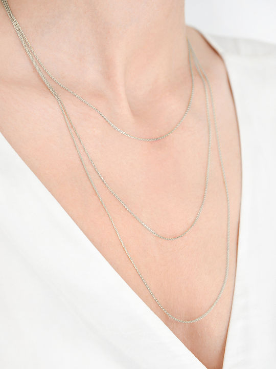 Kritsimis Set White Gold Chains Neck 14K Length 60cm