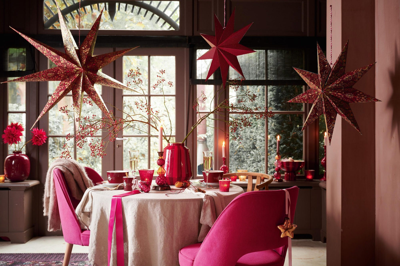 Putuo Decor Weihnachtseimer Aus Metall – 4er Set Mit Schneeflocken-Muster Für Festliche Dekoration