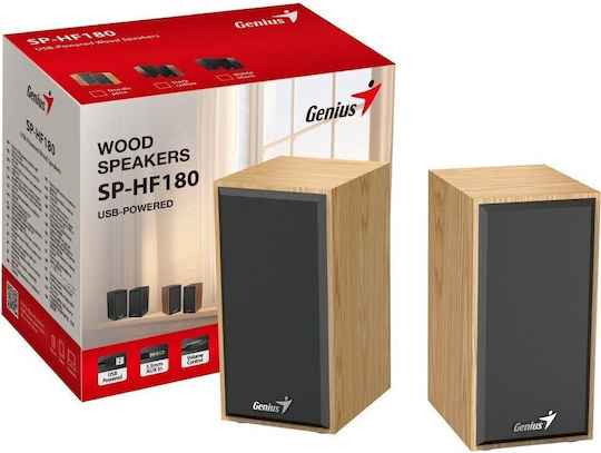Genius SP-HF180 Компютърни Говорители 2.0 с Мощност 6W Борово Дърво
