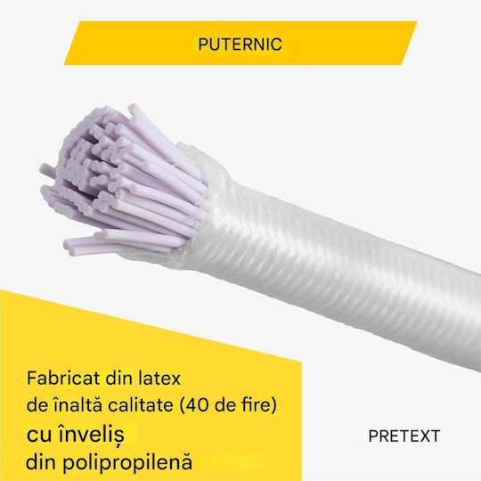 Set 25 Elastische Bänder Pretex Metallhaken Hergestellt Aus Strapazierfähigem Latex 18 Cm Befestigung Weiß