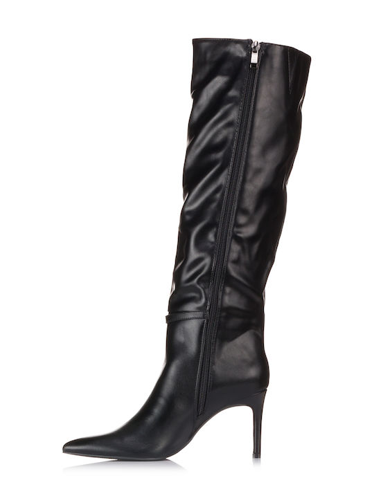 Damenstiefel aus Lackleder Schwarz