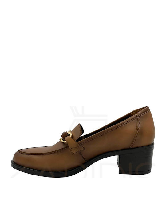 Leather Tabac Brown Heels