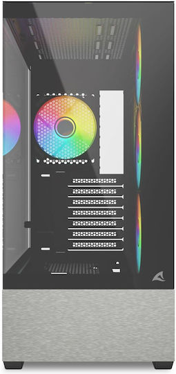 Sharkoon AK7 ARGB Gaming Midi Tower Κουτί Υπολογιστή με Πλαϊνό Παράθυρο Μαύρο