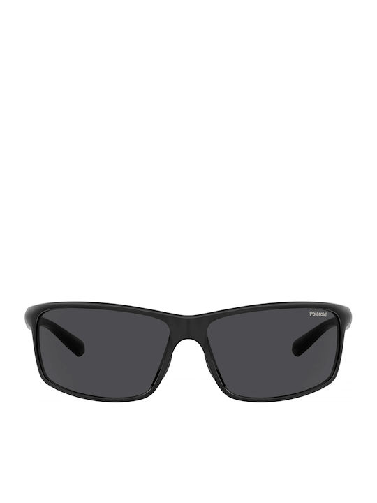 Polaroid Men's Sunglasses with Black Horn-Rimmed Frame and Grey Polarized Lens PLD7036/S 807/M9