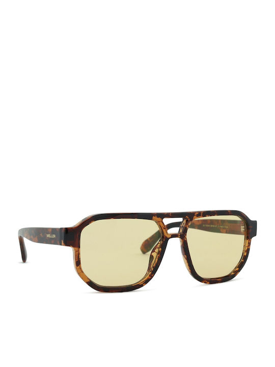 Meller Seba Unisex Γυαλιά Ηλίου με Καφέ Ταρταρούγα Κοκκάλινο Σκελετό και Κίτρινο Φακό SE-TIGSUN