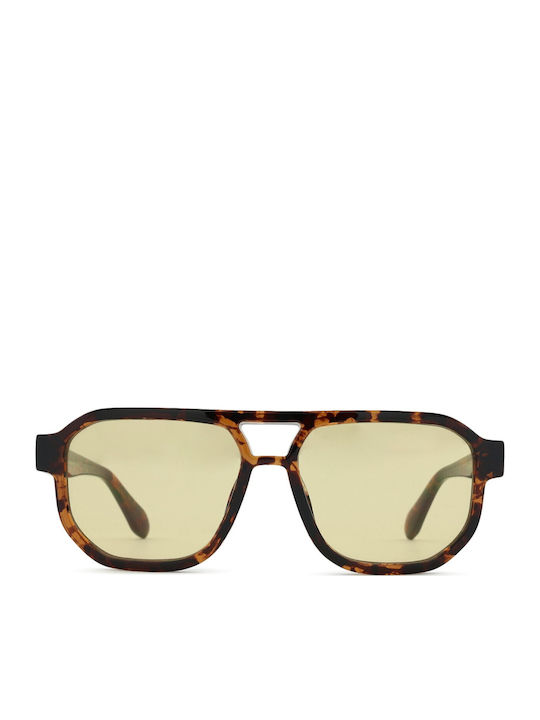 Meller Seba Unisex Γυαλιά Ηλίου με Καφέ Ταρταρούγα Κοκκάλινο Σκελετό και Κίτρινο Φακό SE-TIGSUN