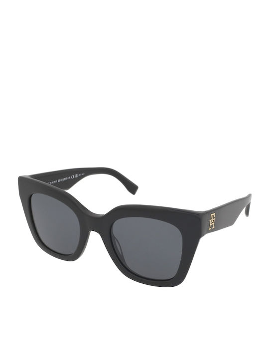 Tommy Hilfiger Women's Sunglasses with Black Horn-Rimmed Frame and Grey Lens TH2051/S 807/IR