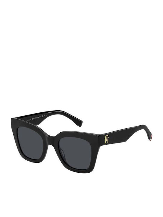 Tommy Hilfiger Women's Sunglasses with Black Horn-Rimmed Frame and Grey Lens TH2051/S 807/IR
