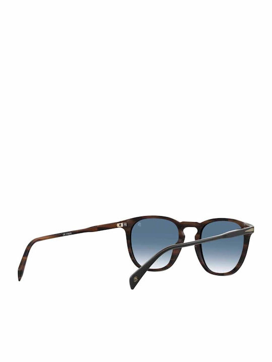 David Beckham Men's Sunglasses with Black Plastic Frame and Blue Gradient Lens DB 1160/S 05K/08