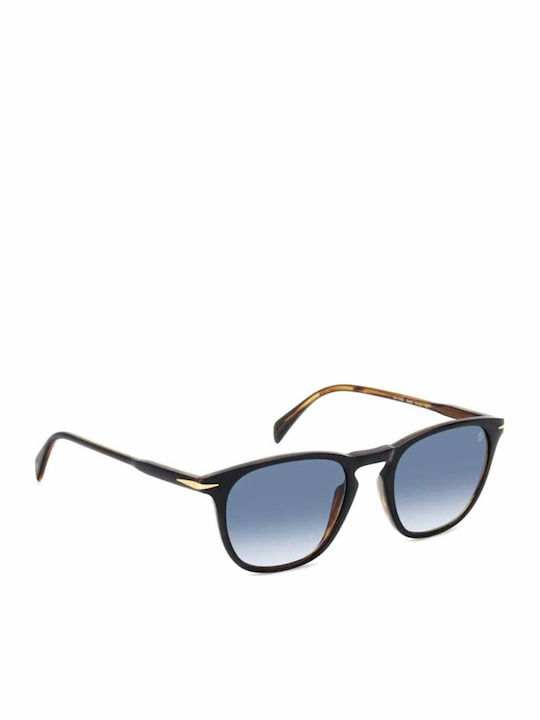 David Beckham Men's Sunglasses with Black Plastic Frame and Blue Gradient Lens DB 1160/S 05K/08