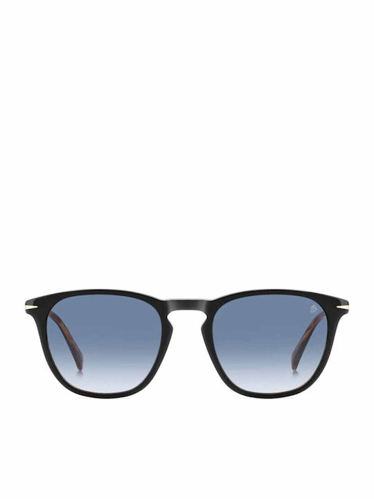 David Beckham Men's Sunglasses with Black Plastic Frame and Blue Gradient Lens DB 1160/S 05K/08
