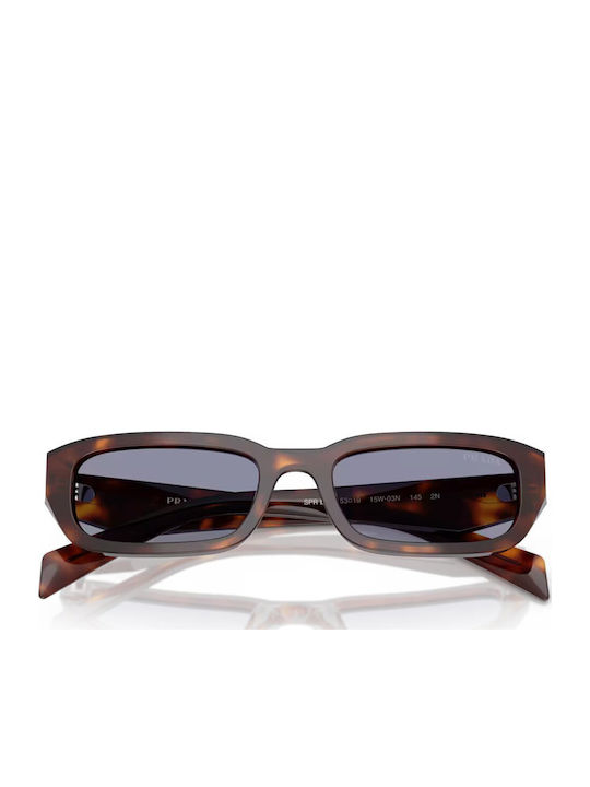 Prada Unisex Γυαλιά Ηλίου με Καφέ Ταρταρούγα Κοκκάλινο Σκελετό και Μωβ Φακό