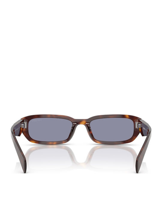 Prada Unisex Γυαλιά Ηλίου με Καφέ Ταρταρούγα Κοκκάλινο Σκελετό και Μωβ Φακό