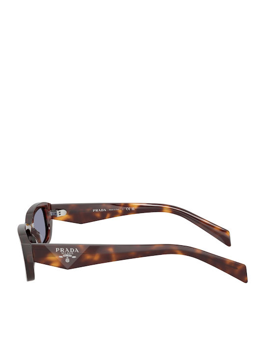 Prada Unisex Γυαλιά Ηλίου με Καφέ Ταρταρούγα Κοκκάλινο Σκελετό και Μωβ Φακό