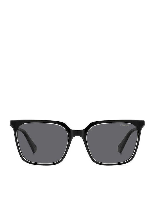 Polaroid Unisex Sunglasses with Black Plastic Frame and Black Lens PLD4163/S 7C5/55
