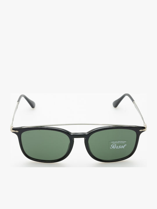 Persol Men's Sunglasses with Black Plastic Frame and Green Lens PO3173S 95/31
