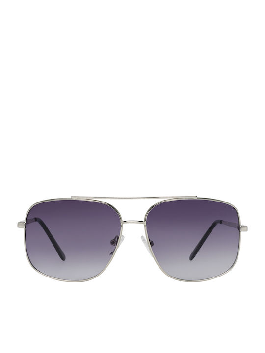 Guess Men's Sunglasses with Silver Metallic Frame and Grey Gradient Lenses GF0207 10B