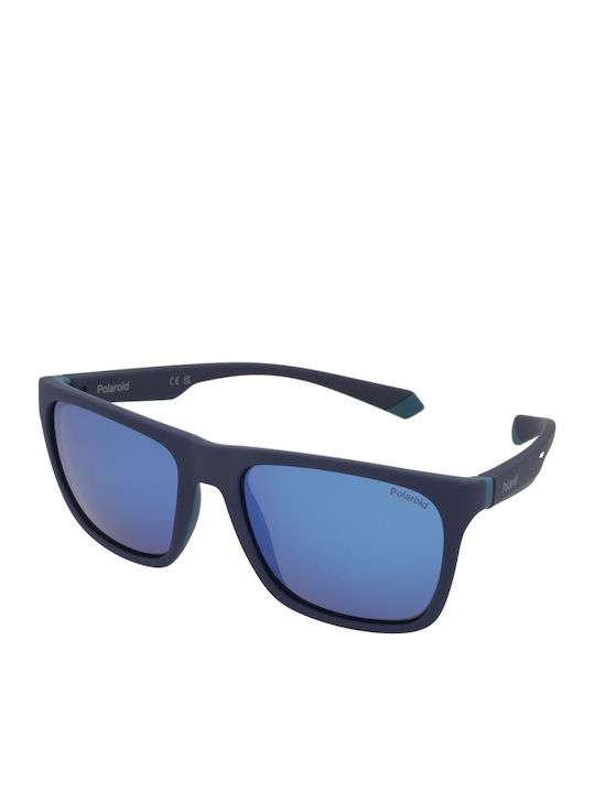 Polaroid Herren Sonnenbrille mit Blau Kunststoff Gestell und Blau Polarisiert Spiegel Linse PLD2141/S VGL/5X