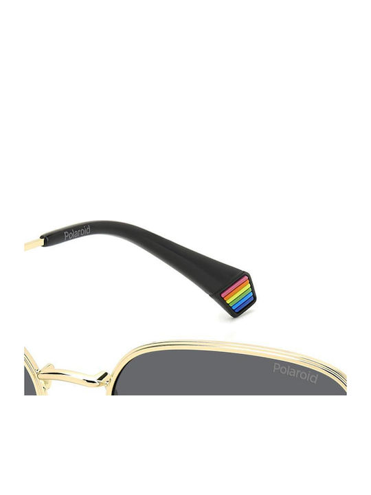 Polaroid Damen Sonnenbrille mit Gold Metall Gestell und Gray Linse PLD6214/S/X 2F7/M9