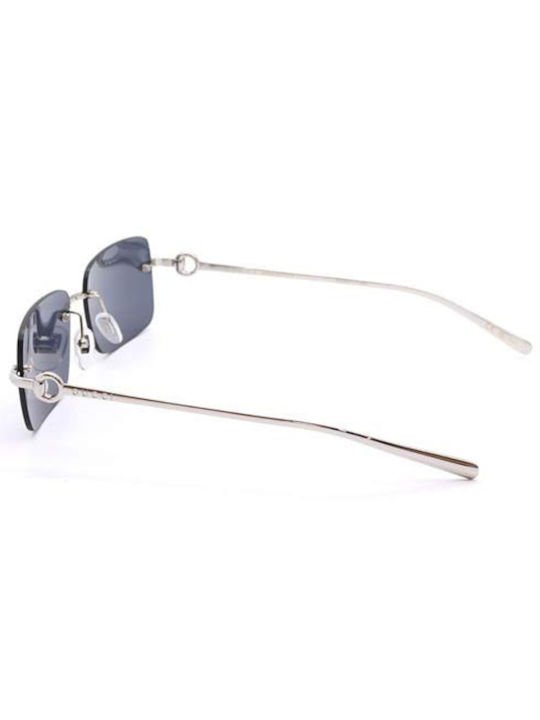 Gucci Unisex Sunglasses with Silver Metal Frame and Blue Lens GG1703S 003