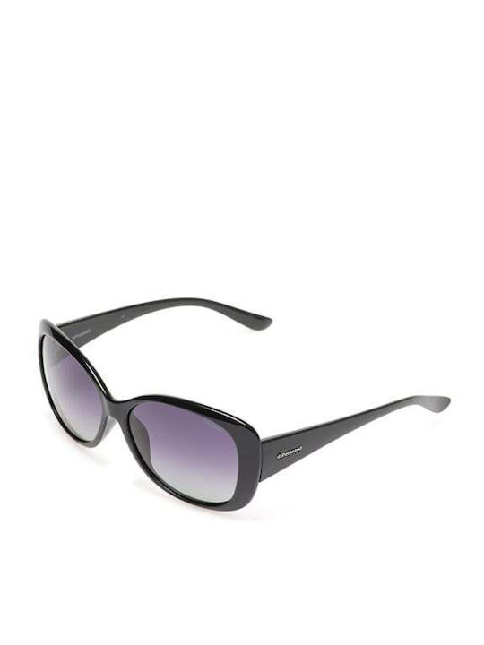 Polaroid Damen Sonnenbrille mit Schwarz Kunststoff Gestell und Schwarz Verlaufsfarbe Polarisiert Linse P8317 KIH/IX