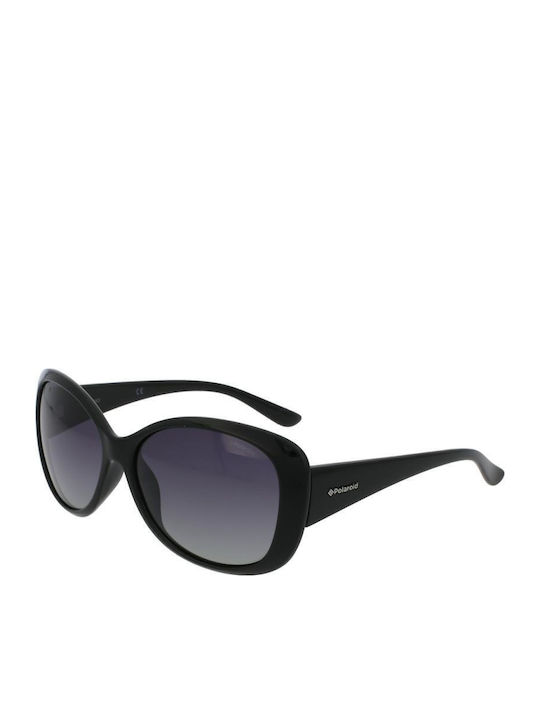 Polaroid Damen Sonnenbrille mit Schwarz Kunststoff Gestell und Schwarz Verlaufsfarbe Polarisiert Linse P8317 KIH/IX