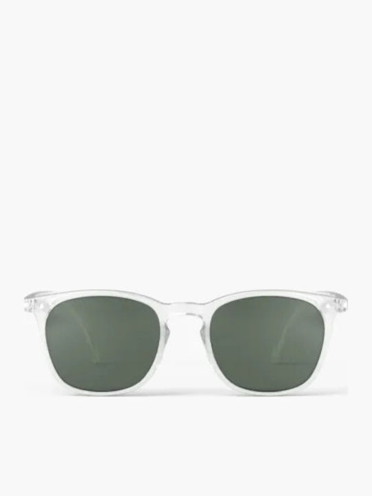 Izipizi Unisex Sunglasses with Transparent Plastic Frame and Green Polarized Lens