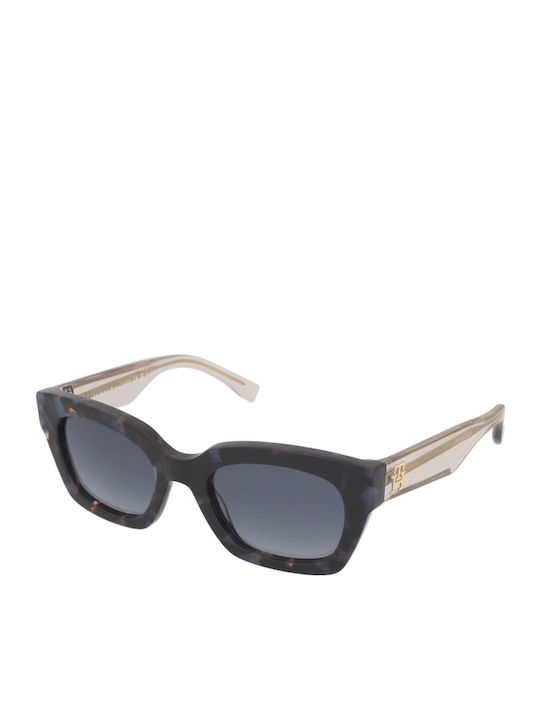 Tommy Hilfiger Women’s Sunglasses with Brown Tartaruga Horn-Rimmed Frame and Blue Gradient Lens TH2052/S 1ZN/08