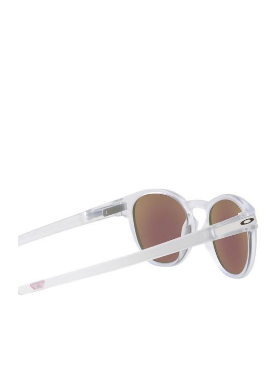 Oakley Latch Herren Sonnenbrille mit Weiß Kunststoff Gestell und Blau Polarisiert Spiegel Linse OO9265-65