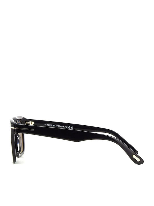 Tom Ford Men's Sunglasses with Black Horn-Rimmed Frame and Black Gradient Lens FT0751 01D