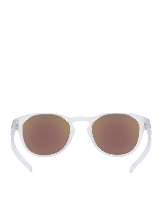 Oakley Latch Herren Sonnenbrille mit Weiß Kunststoff Gestell und Blau Polarisiert Spiegel Linse OO9265-65