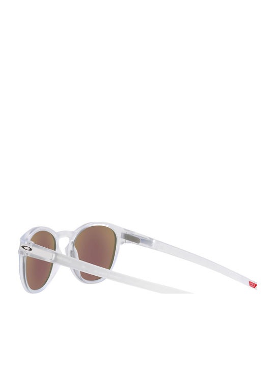 Oakley Latch Herren Sonnenbrille mit Weiß Kunststoff Gestell und Blau Polarisiert Spiegel Linse OO9265-65