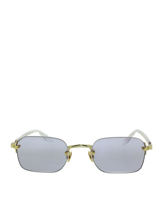 Gast Domsa Unisex Sunglasses with Gold Metal Frame and Purple Lens