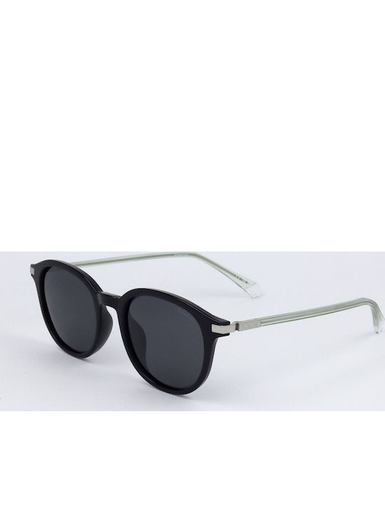 Polaroid Unisex Sunglasses With Black Horn-Rimmed Frame And Grey Polarized Lens PLD4148/G/S/X 807/M9